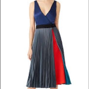 Diane von Furstenberg Colorblock Pleat Wrap dress